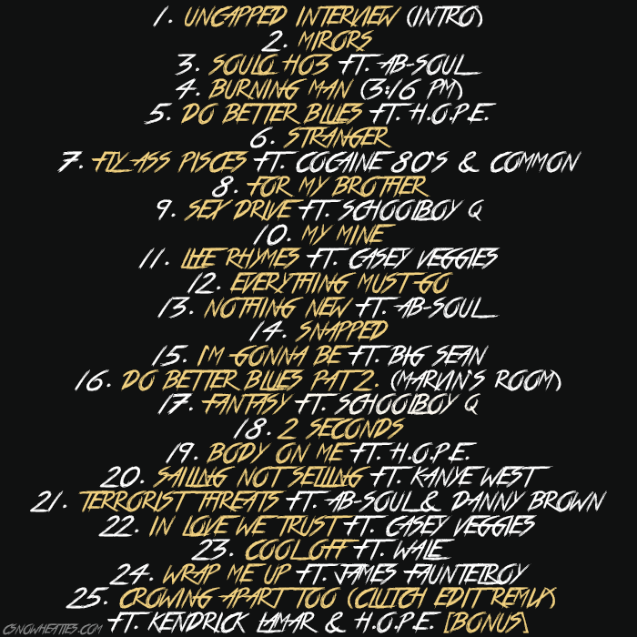 Artist: Jhene Aiko Title: The Soul Sessions Presented by CSNW Hood: Los Angeles, CA Label: DefJam. Released: April 1, 2013. Crew: Black Hippy